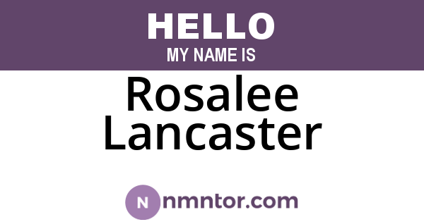 Rosalee Lancaster