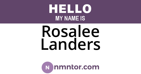Rosalee Landers