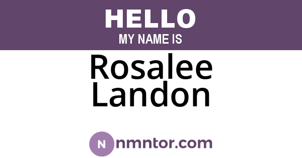 Rosalee Landon