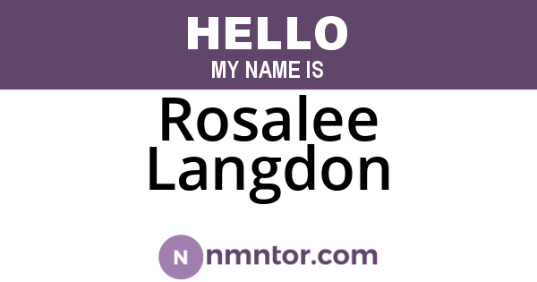 Rosalee Langdon
