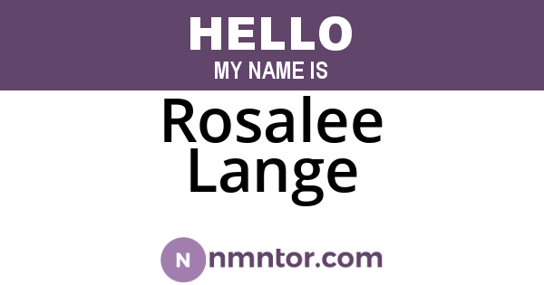 Rosalee Lange