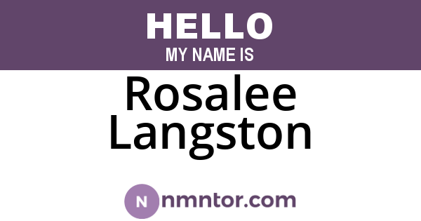 Rosalee Langston