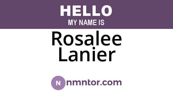Rosalee Lanier