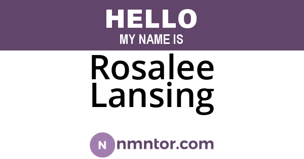 Rosalee Lansing