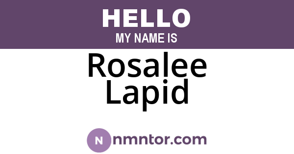 Rosalee Lapid