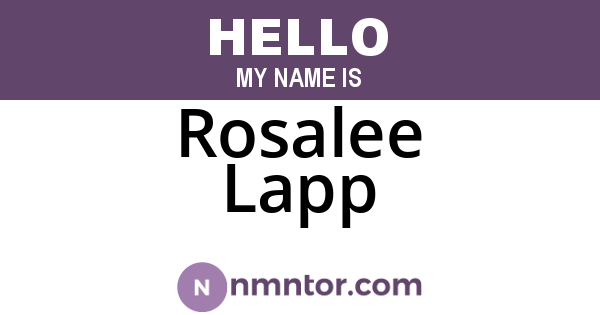Rosalee Lapp