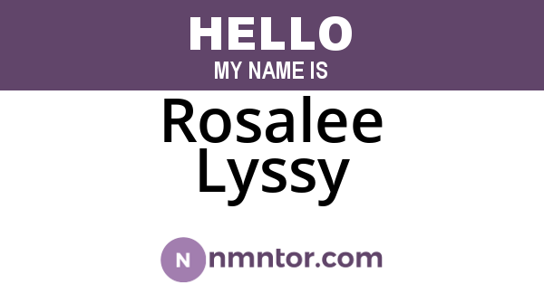 Rosalee Lyssy