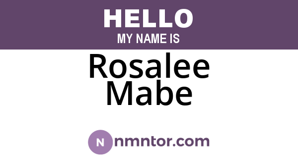 Rosalee Mabe