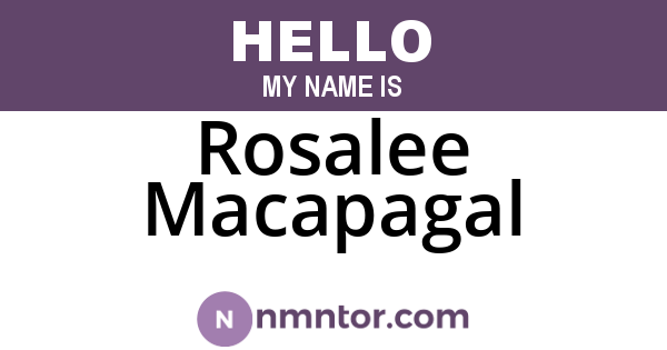 Rosalee Macapagal