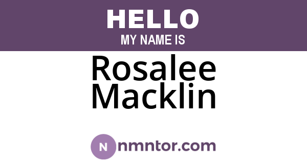 Rosalee Macklin