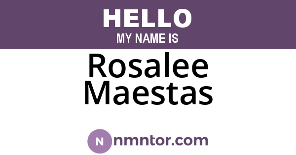 Rosalee Maestas