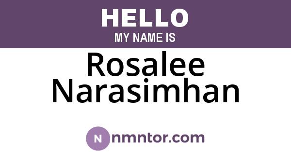 Rosalee Narasimhan