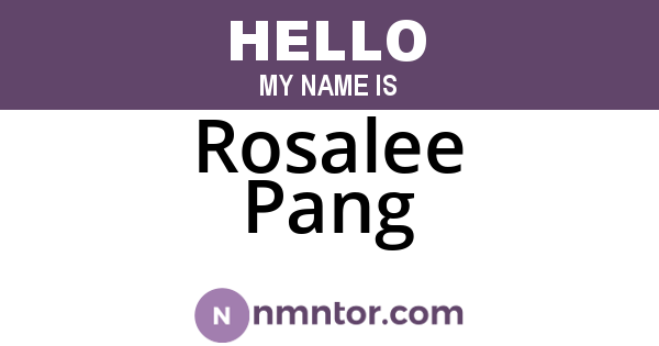 Rosalee Pang