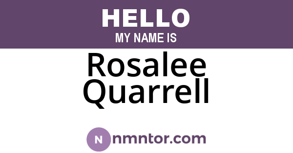 Rosalee Quarrell