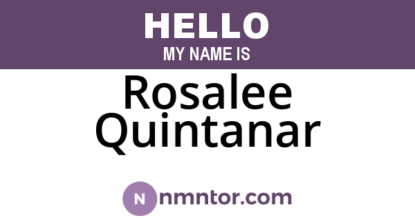 Rosalee Quintanar