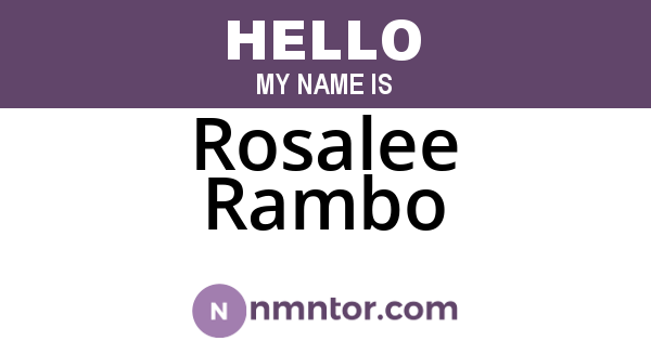 Rosalee Rambo