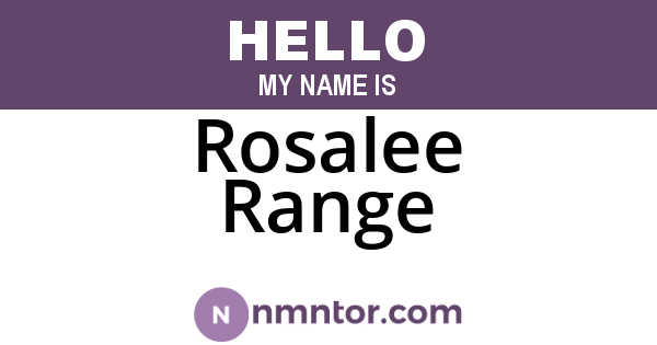 Rosalee Range