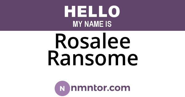 Rosalee Ransome