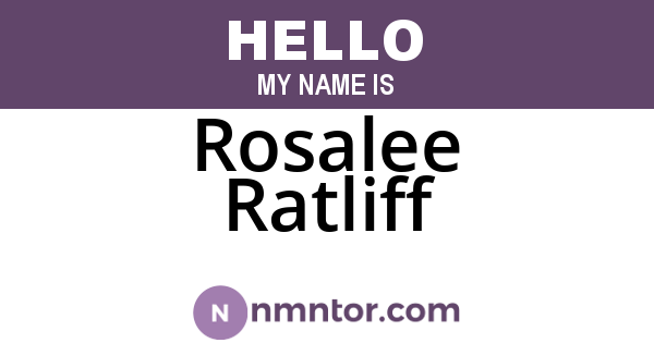 Rosalee Ratliff