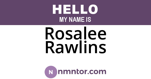 Rosalee Rawlins