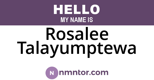 Rosalee Talayumptewa