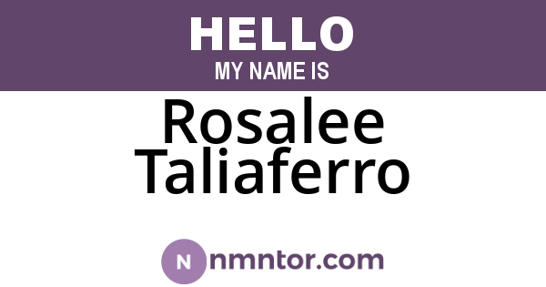 Rosalee Taliaferro