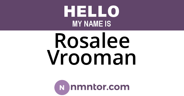 Rosalee Vrooman