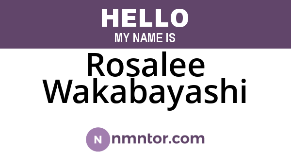 Rosalee Wakabayashi