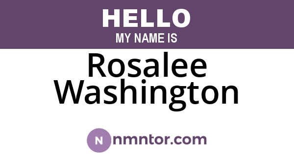 Rosalee Washington