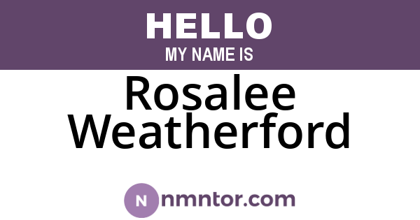 Rosalee Weatherford