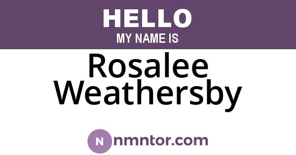 Rosalee Weathersby
