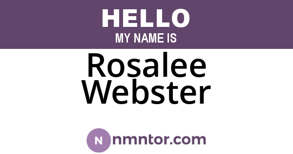 Rosalee Webster