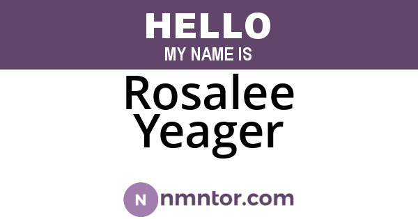 Rosalee Yeager
