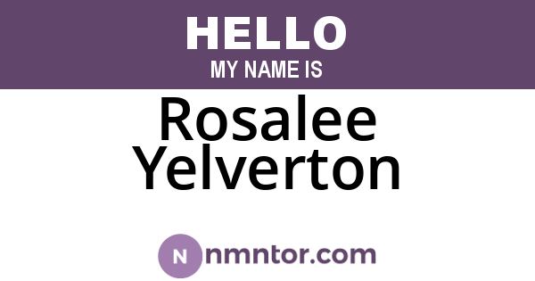Rosalee Yelverton