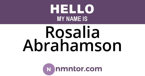 Rosalia Abrahamson