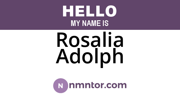 Rosalia Adolph