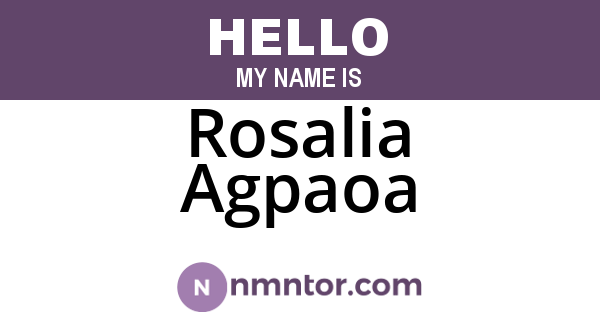 Rosalia Agpaoa