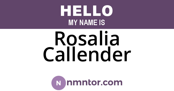 Rosalia Callender
