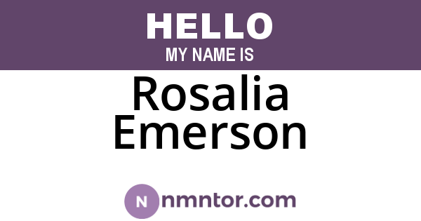 Rosalia Emerson