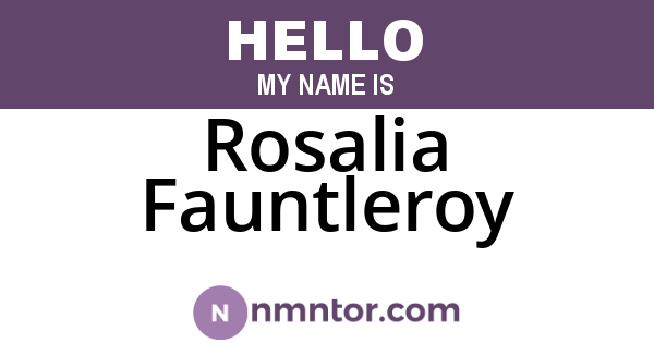 Rosalia Fauntleroy