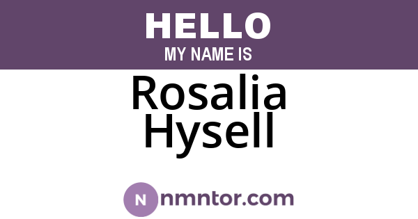 Rosalia Hysell