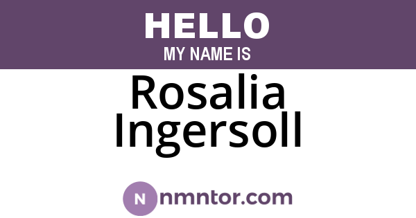 Rosalia Ingersoll