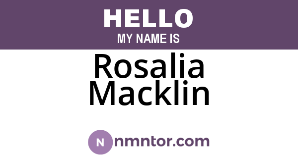 Rosalia Macklin