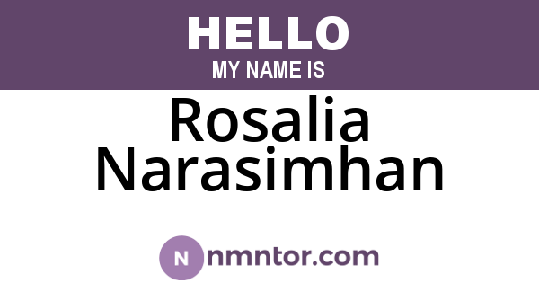 Rosalia Narasimhan