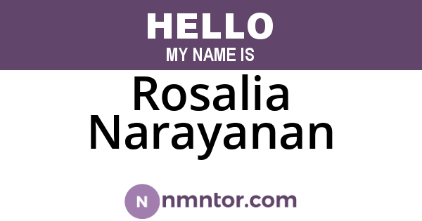 Rosalia Narayanan