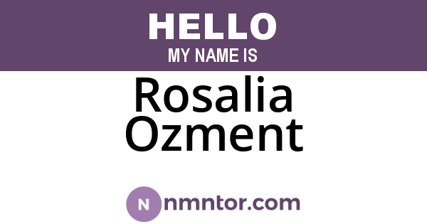 Rosalia Ozment
