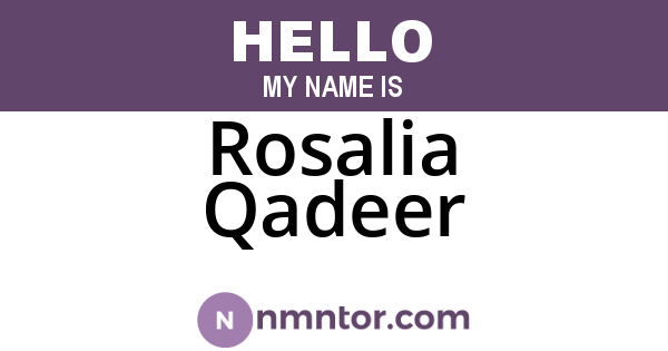 Rosalia Qadeer