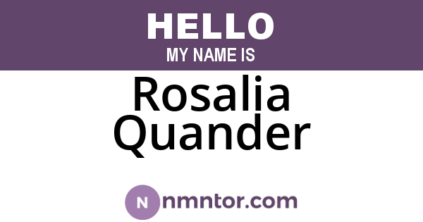 Rosalia Quander