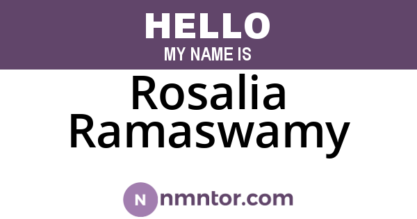 Rosalia Ramaswamy