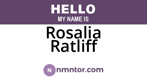 Rosalia Ratliff